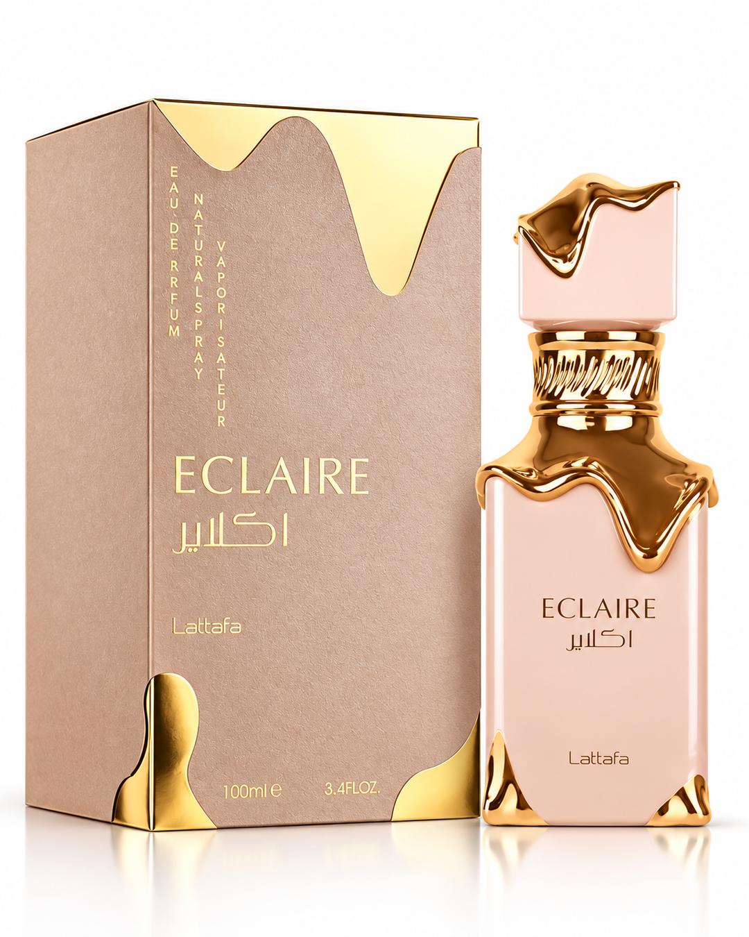 Lattafa Eclaire - Vanilla, Caramel, Sweet, Floral - Eau de Parfum Long-Lasting Fragrance for Women, 3.40 Ounce / 100 ml